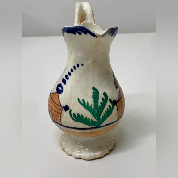 19th Century Antique Gaudy Welsh Village Pattern Creamer Pitcher Jug - Picture 8 of 16